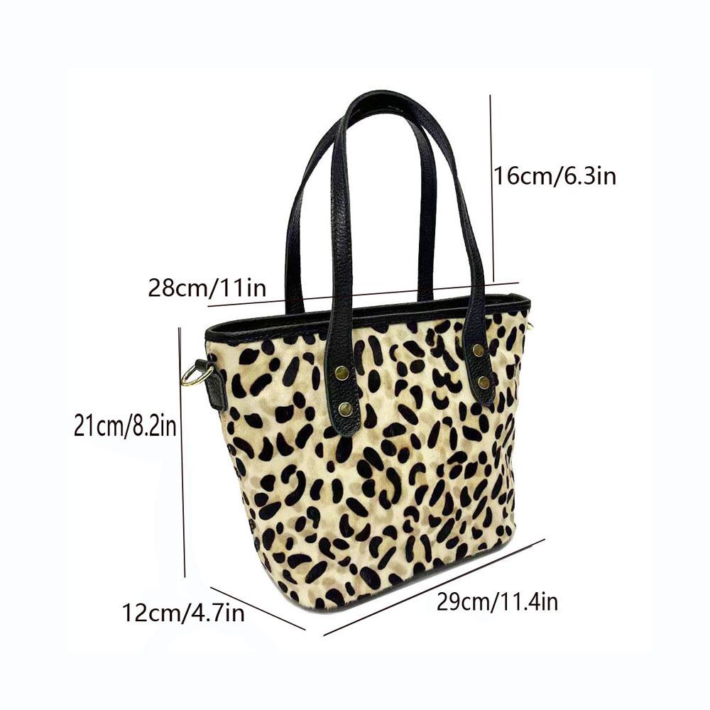 Skórzana Torba Damska Modna Wszechstronna Przenośna Torba na Ramię Torba Tote z Nadrukiem Leoparda Skórzana Torba Damska Oferta Specjalna