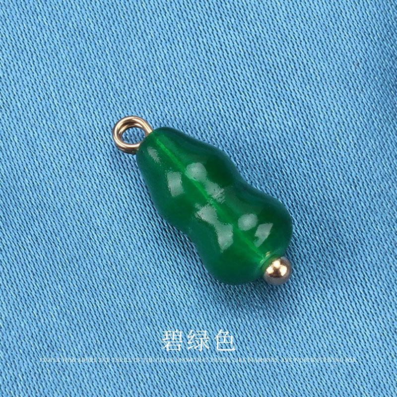 5pcs Gourd Buckle Round Chinese Imitation Jade Glass Button Chan Suit Tang Suit Gold Nail Handmade Disc Buckle Cheongsam Hanfu Button