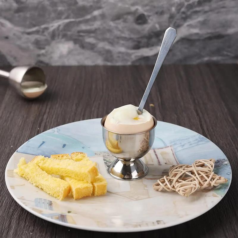 4 Stück Eierbecher Set Praktisch Edelstahl Gekochte Eierbecher Ständer Halter Eierhalter Küche Frühstück Kochwerkzeug