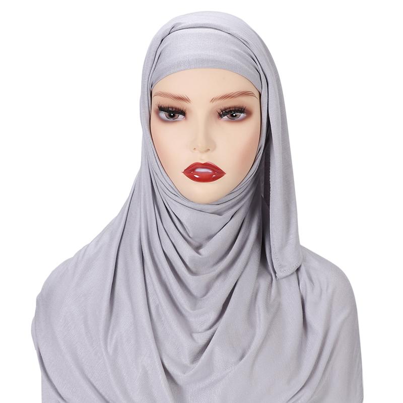 Muslim Pin Free Instant Jersey Hijab Women Jersey Bonnet Islam Shawls And Wraps Bonnet Hijab Underscarf Cap Foulard Femme