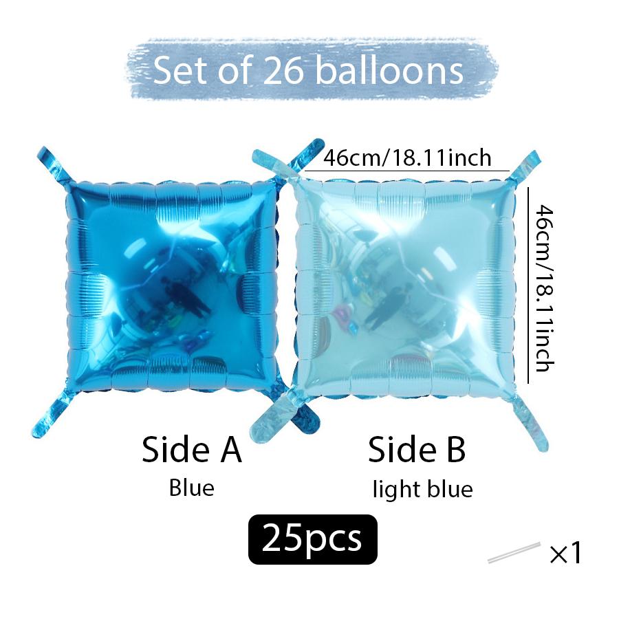 25 Pieces of Double-Sided Square Aluminum Foil Balloon Walls for Anniversary Wedding Season Valentine's Day Birthday Party