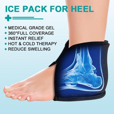 Solid Gel Ankle Ice & Heat Pack with Heel Protector and Support