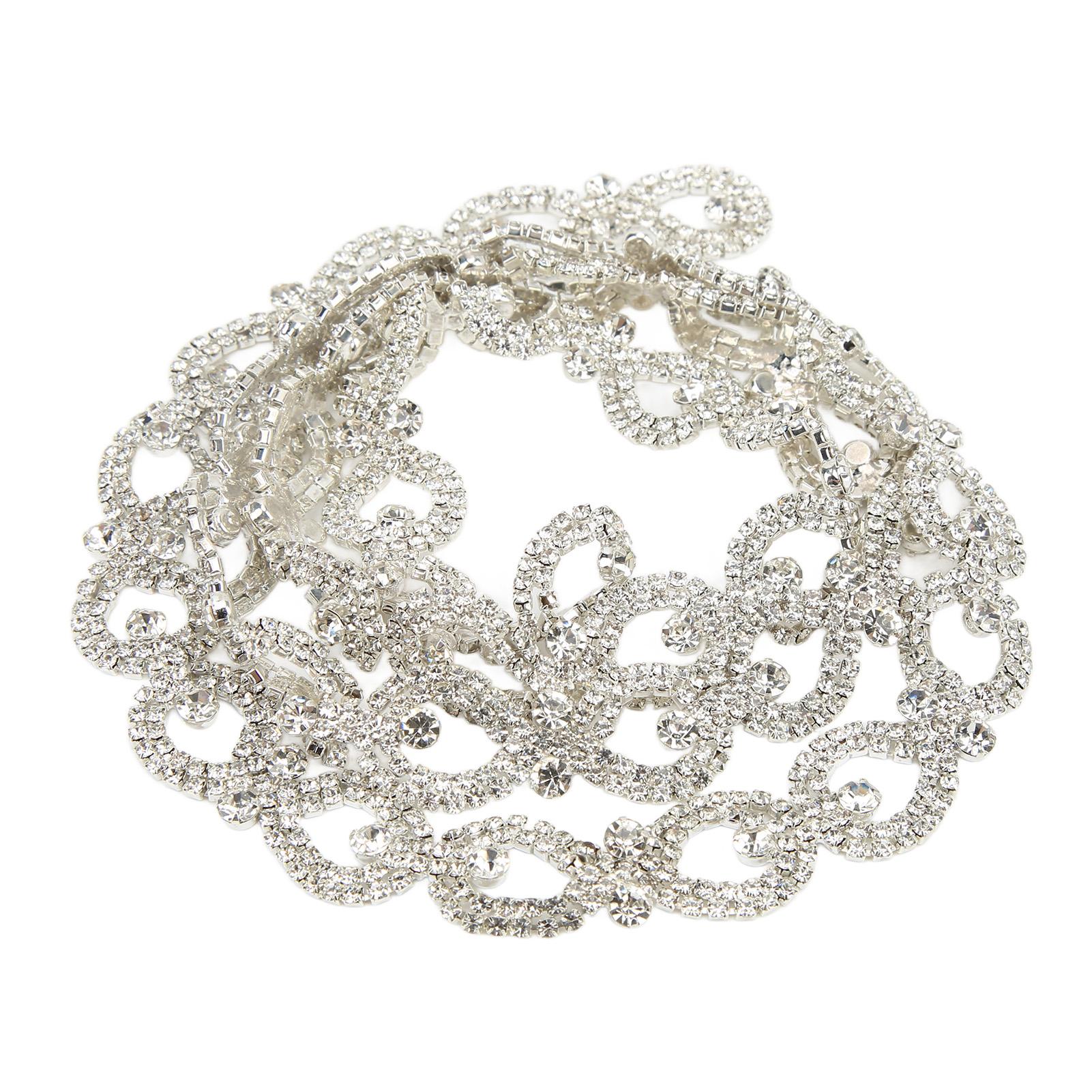 

Rhinestone Chain Glittering Fashionable Number 8 Shape Rhinestone Strips for DIY Craft Clothes Decoration Gift