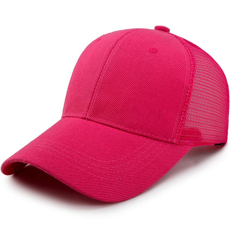 Mesh Solid Color Baseball Cap Ponytail Adjustable Breathable UV Protection Snapback Caps For Women Men Sport Hiking Golf Dad Hat