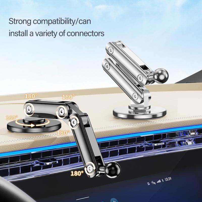 Multifunctional 17mm Ball Base Aluminum Alloy Adhesive Mount Support Suitable for Car Phone Holders & Navigation Systems