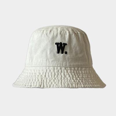 LOOKING4U Double W Dot Signature Logo Bucket Hat White