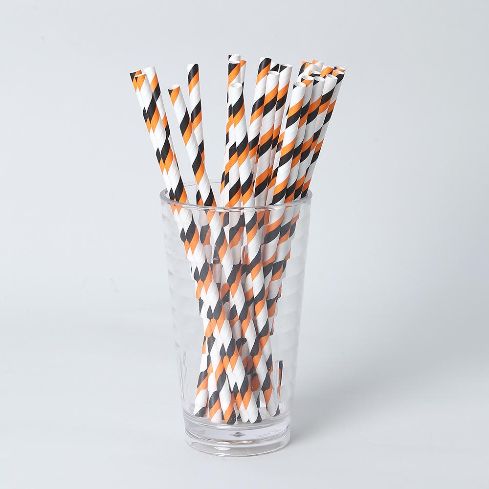 Biodegradable Colorful Striped Paper Straws - Individually Wrapped for Party Decoration
