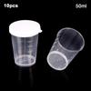 Brand New Measuring Cups Transparent With White Lids Cap 50ml Container