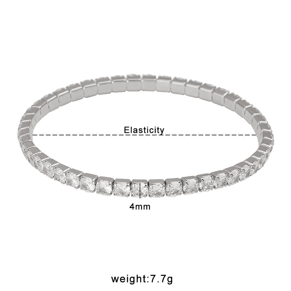 18K Gold-Plated Zircon Stretch Bracelet - European & American Fashion Jewelry