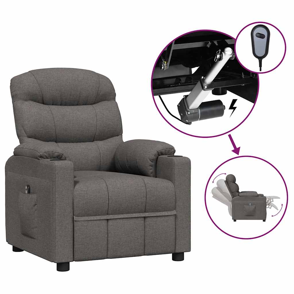 Electric Recliner Chair Dark Gray Fabric