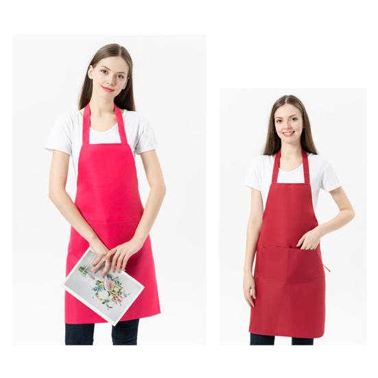 Kitchen Apron Wrinkle Resistant Adjustable Straps Back Lace Apron with Large Front Pocket Cooking BBQ Waiter Chef Aprons for Home Restaurant Cafe Use