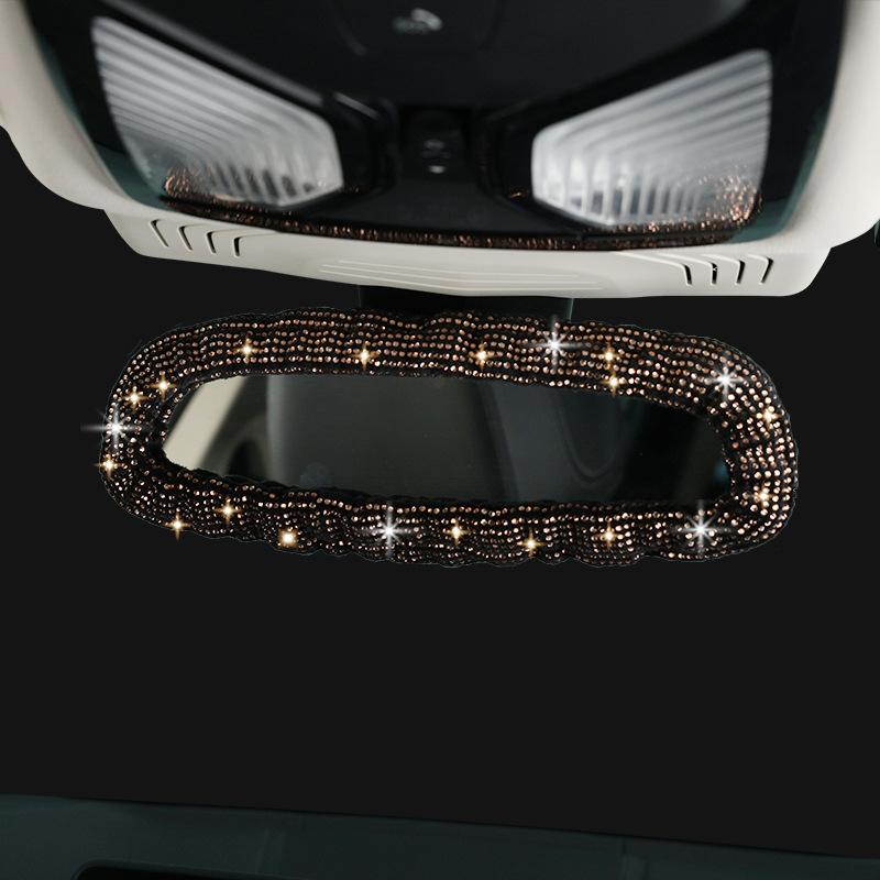 Hot Diamond Full Diamond Car Rearview Mirror Cover, Diamond-encrusted Car Rearview Mirror Interior Cover