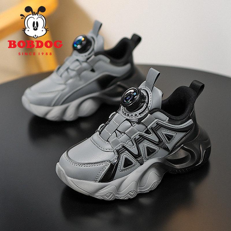 Babu bean little white shoes 2025 autumn new leather waterproof soft sole boys and girls campus versatile sports trend shoes