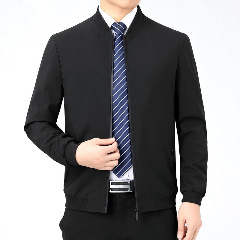 Genuine Men's Jacket Spring and Autumn Baseball Uniform Jacket Men's New Casual Middle-aged Dad Versatile Tops Trendy