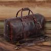 Handmade Top Grain Leather Duffle Bag: 21-inch Travel Weekender