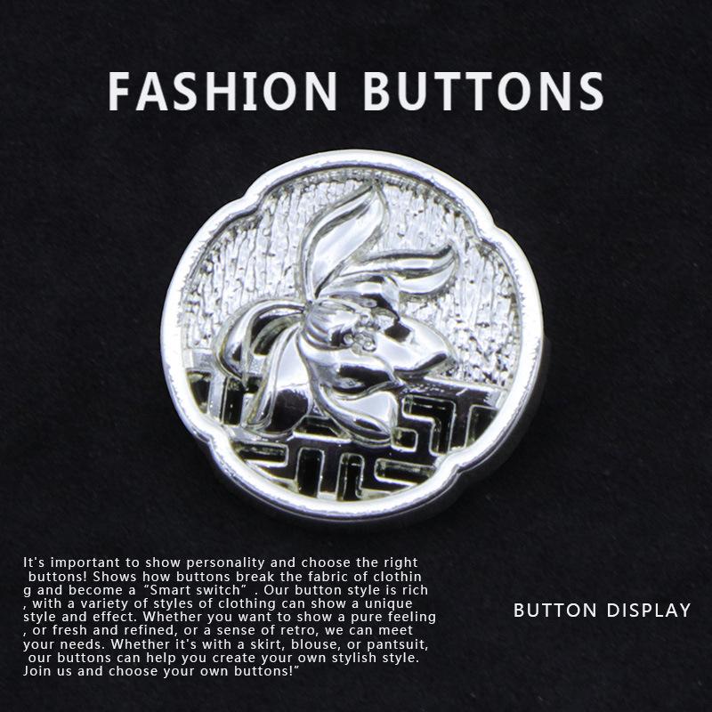 10Pcs Round Button Cardigan New Chinese Sweater Trench Coat High-End Exquisite Metal Decorative Buttons