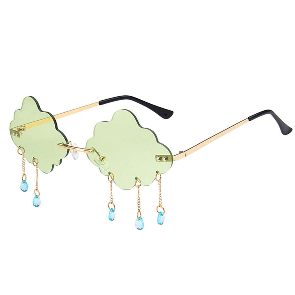 Men And Women Uv400 Shades Steampunk Sunglasses Rimless Sunglasses Clouds Tassel Sunglasses Disco Glasses