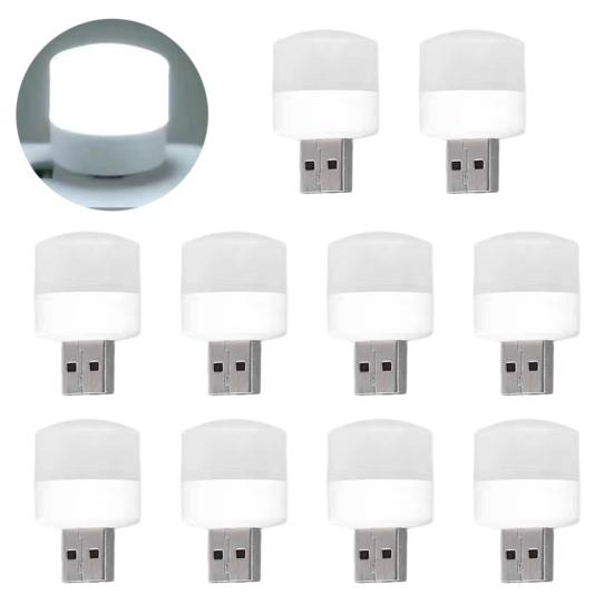5/10Pcs Mini Circular LED Lights Bedside Lamps Flicker-Free Non-Glare Energy-Saving Plug-and-Play USB Lights