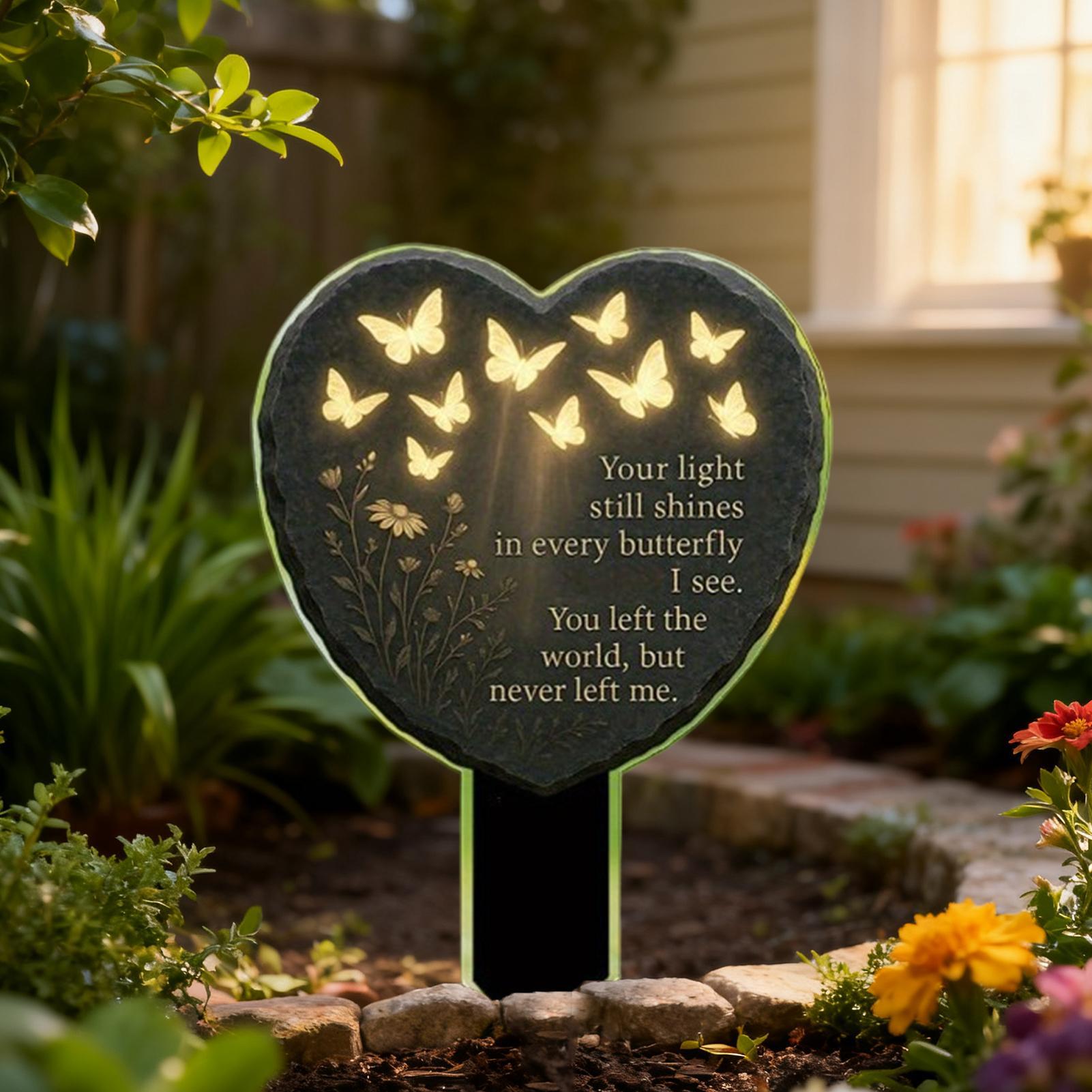 

Grave Decorations Acrylic 2D Heart Deisgn Ornament Carved Butterfly And Flower Texture Memorial Yard Stake For Outdoor Lawn China Mainland