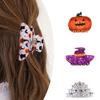 PVC Pumpkin Themed Gripper Spider Skeleton Shark Clip Headwear Halloween Hair Claw  Girls