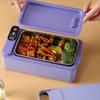 Elektryczne Podgrzewane Pudełko na Lunch Bezprzewodowe Izolowane Pojemnik na Lunch Akumulatorowe Przenośne Pudełko Bento 1L Pojemnik ze Stali Nierdzewnej Szczelny Podgrzewacz do Jedzenia