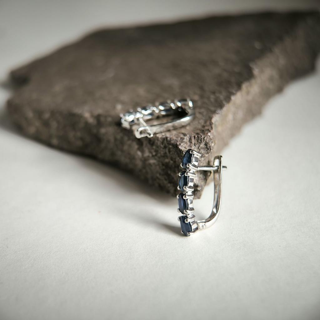 Silver Earrings with Natural Sapphire 2.275ct (2178781)