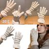 Trendy Warm Thermal Gloves Plush Lining Stylish Windproof for Cold Weather Winter Cycling Skiing Climbing