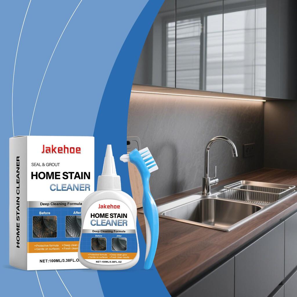 JAKEHOE Household Stain Remover Gel Heavy Duty Washing Machine Cleaner with Brush Shower Bathroom Sink All-Purpose Cleaning Gel