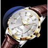 POEDAGAR Casual High Quality Men Watch Waterproof Luminous Leather Original Wristwatch Quartz Business Watches for Men Reloj