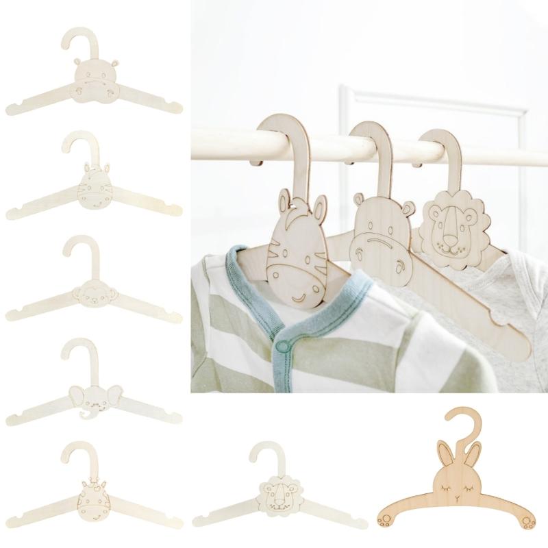 10pcs Practical Sturdy Wood Hangers for Children's Clothes Portable Accessory for Baby Dresses Pants and Outerwear