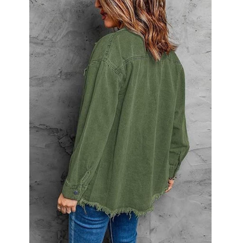 New Style Plus Size Women's Casual Denim Jacket - Simple European Design