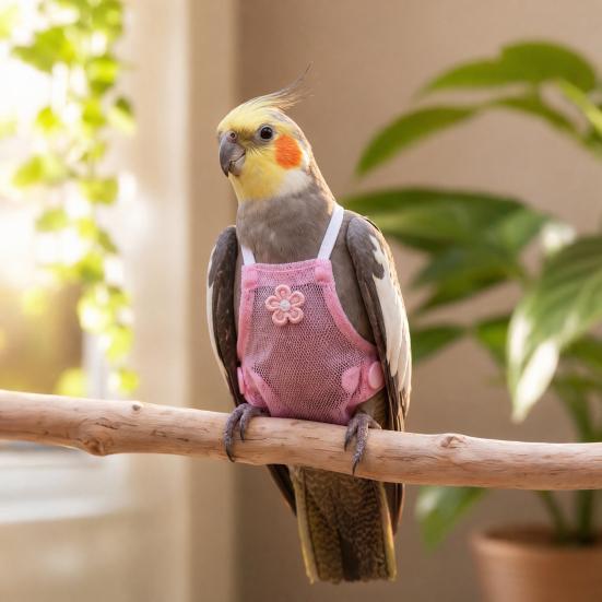 Yousheng Parrot Diaper Clothes with Leash, Parrot Flight Harness Diaper, Reusable Parrot Nappy Clothes, Outdoor Training Harness for Parakeet Budgies