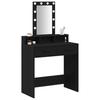 Makeup Table with Mirror Black 79 x 41 x 140 cm Engineered Wood