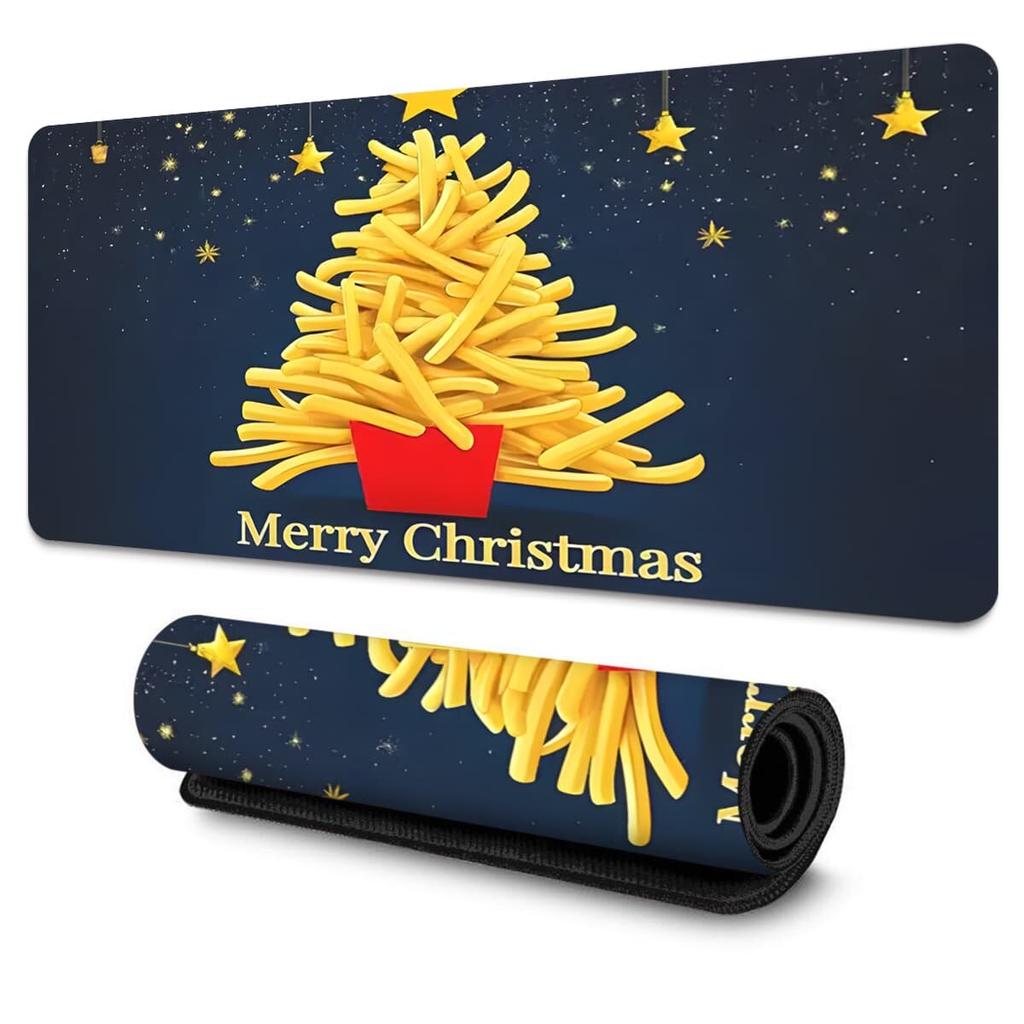 Large Christmas Themed Mouse Pad SnowflakeTreeSantaStar NonSlip Rubber Base for LaptopDesktop HomeOffice Ideal Gift