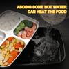 Portable Lunch Box 304 Stainless Steel Leakproof Microwave Heating Divided Food Containers with Spoon   Chopsticks