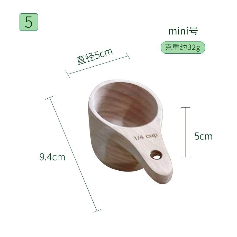 Бук Жаростойкий Мерный стакан Мерный цилиндр Японский деревянный мерный стакан Мерный стакан из акации Набор из 4 предметов, Мерная ложка для кофе