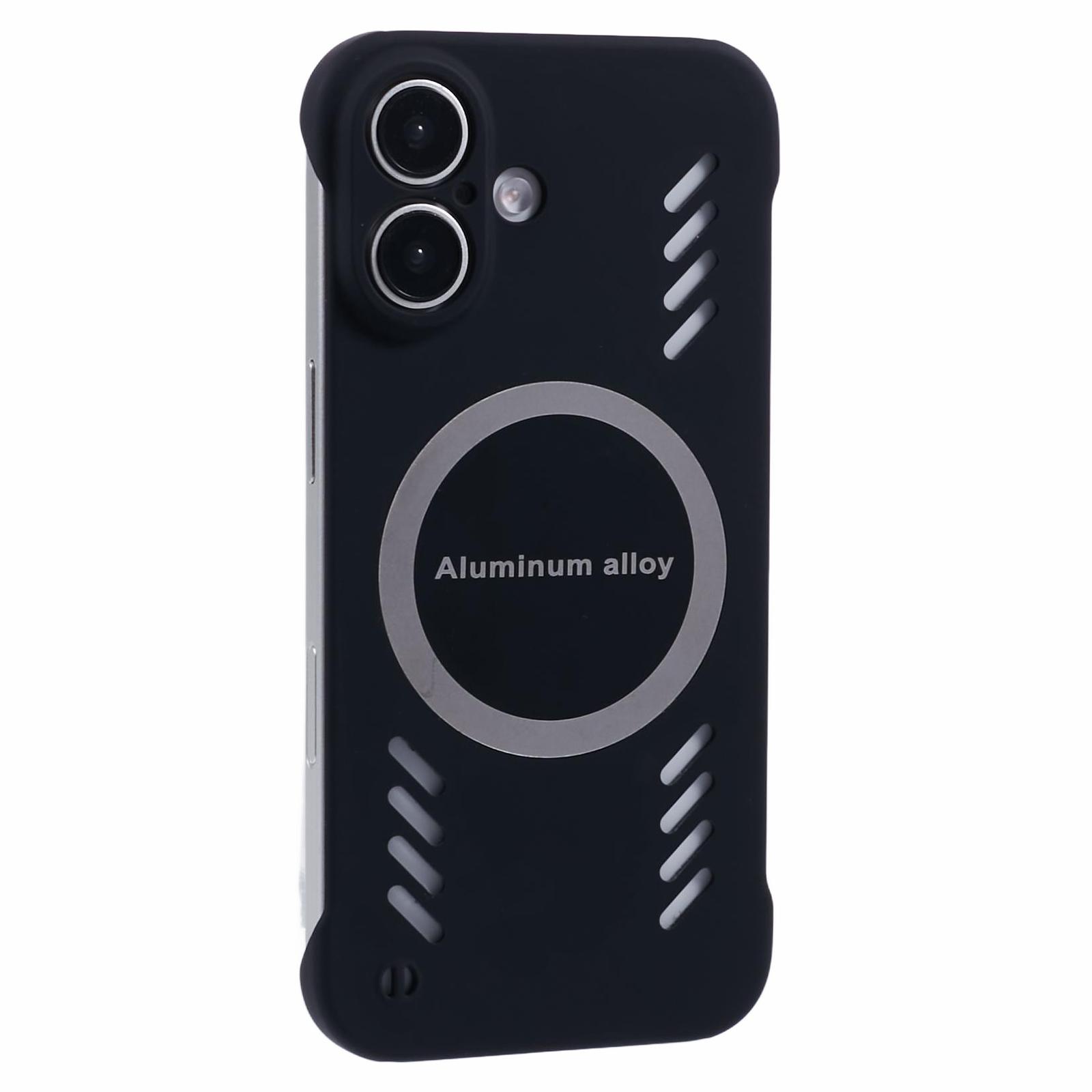 

For iPhone 16 Plus Case Hard PC Frameless Heat Dissipation Phone Cover Black