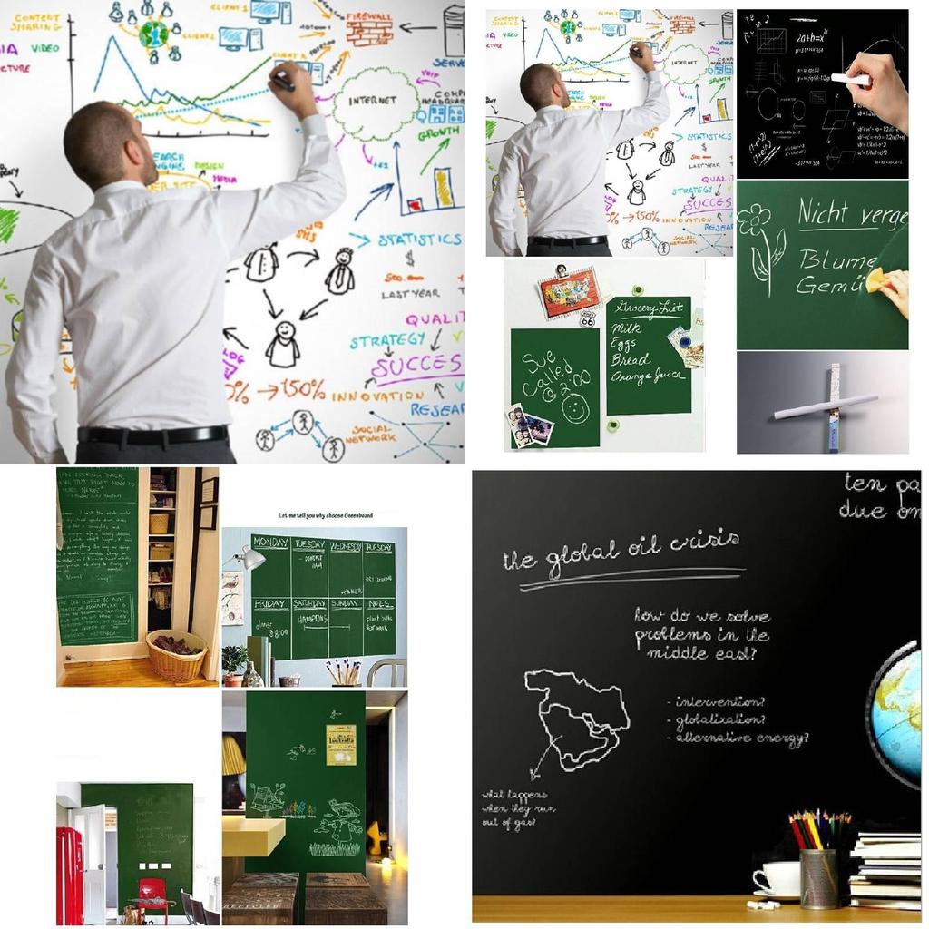 Writable Pvc Wall Sticker Repositionable Blackboard For Kids Doodling And Learning