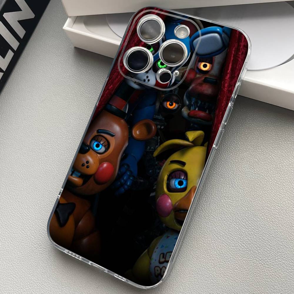 W-Fnaf-e-Fives-nights-At-Freddys-Clear Silicone Soft TPU Phone Case For iphone 17 16 15 14 Plus 13 12 Mini 11 Pro Max Shell Capa