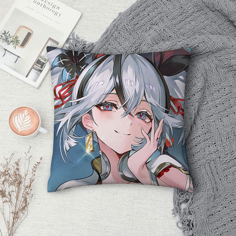 Wuthering Game Camellya Cushion Cover Square Pillow Bedroom Sofa Leisure Comfort Living Room Home Decoration X