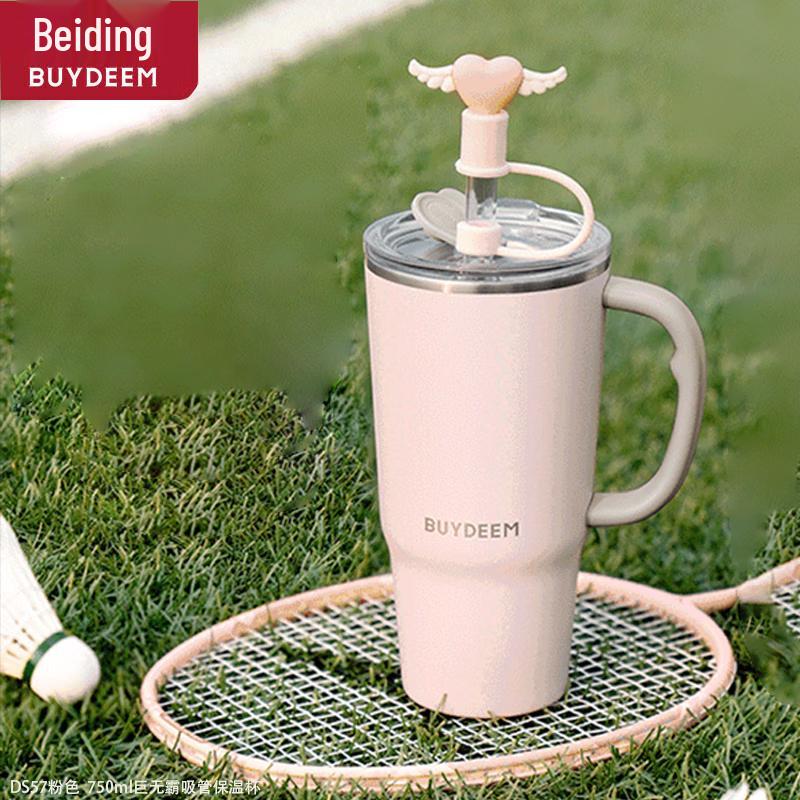 Buydeem 750ml 316L Stainless Steel Insulated Straw Mug