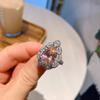 Wish European and American style retro simulation powder Huangbao water drop ring main stone 10 * 14