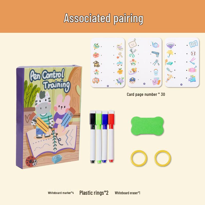 Montessori Erasable Drawing & Pen Control Book for Kindergarten: Early Learning Doodles & Sticker Cards. Alphabet Cognition