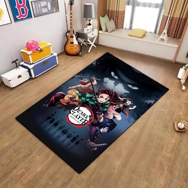 Anime Demon Carpet Mat Rug Character Action Scene Colorful Partition Design Home Decoration Floor Mat Living Room Decoration