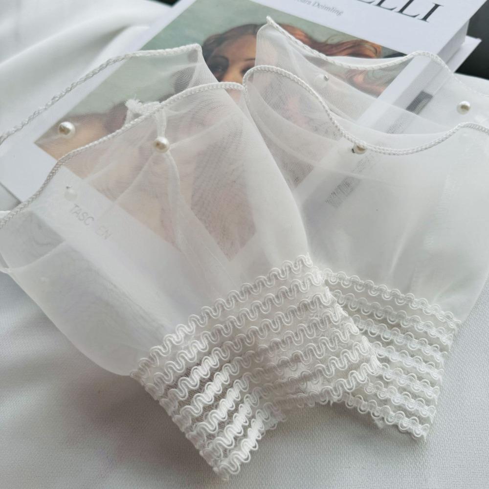 Новые Сетчатые Жемчужные Ложные Манжеты Съемные Белые Черные Ложные Рукава Манжеты Аксессуар для Одежды Аксессуары для Маникюра чёрный