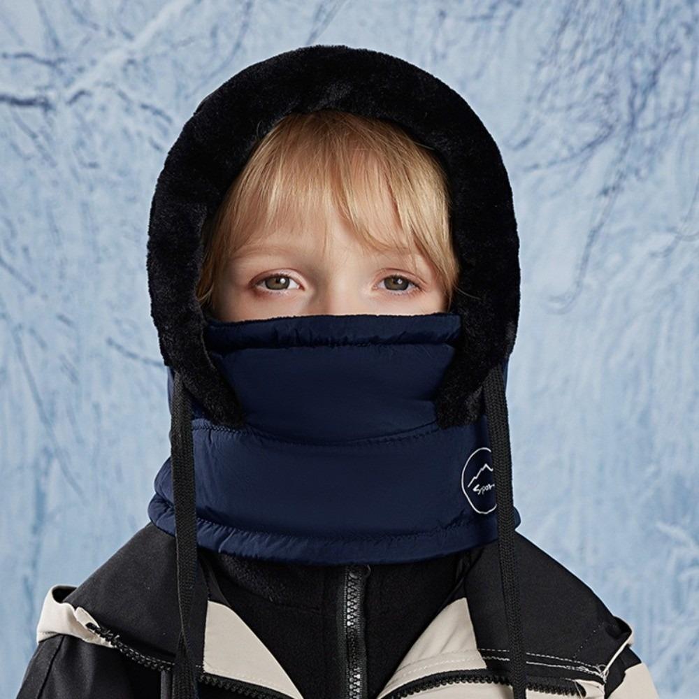

Fleece Lining Warm Scarf Face Mask Cold Resistant Lei Feng Hat 3-in-1 Winter Cycling Hat Outdoor темно-синий