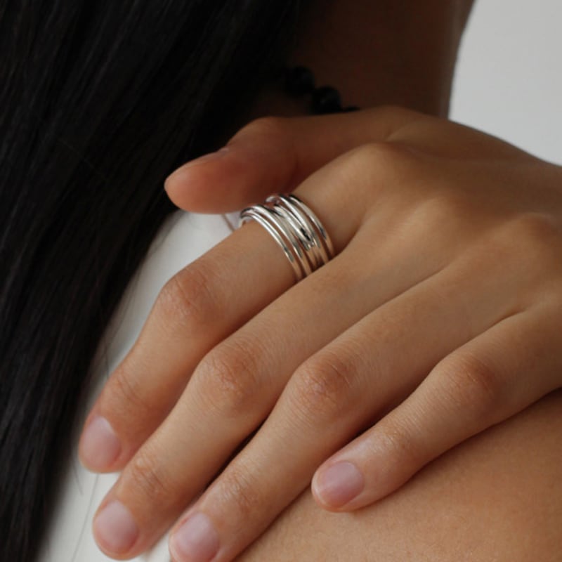 

NORMALLEE [Silver 925] Weight Line Open Ring Silver