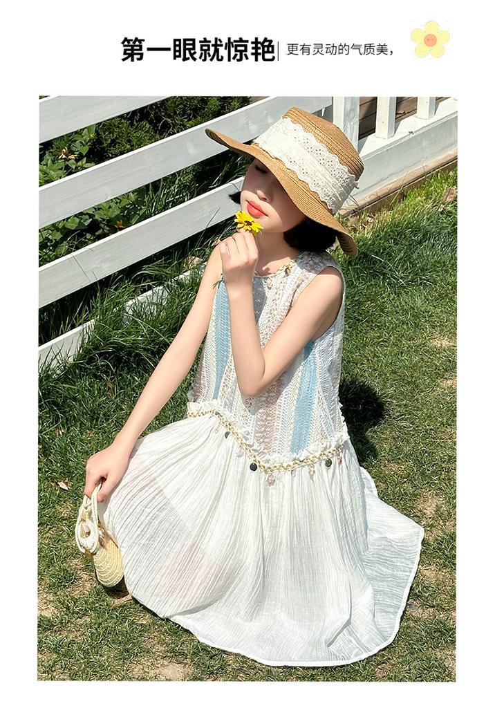 Girls' dress summer 2026 new children's summer dress, stylish bohemian style sleeveless tank top dress