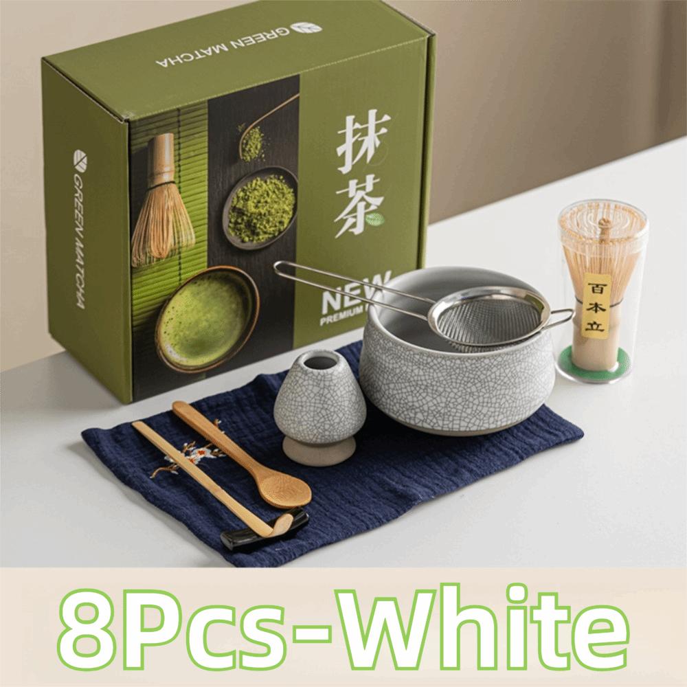 8Pcs with Pouring Spout Japanese Matcha Set Reusable Matcha Making Kit Matcha Equipment