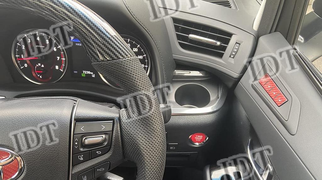 IDT 30 Series Alphard Vellfire Red Carbon Interior Sheet Memory Switch Sheet Sticker Garnish